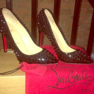 Authentic Christian louboutin piagelle spike 100